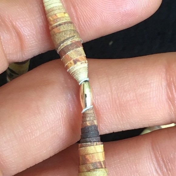 Earth Colored Paper Beaded Long Necklace - Picture 12 of 12